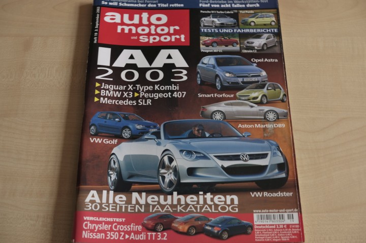 Deckblatt Auto Motor und Sport (19/2003)